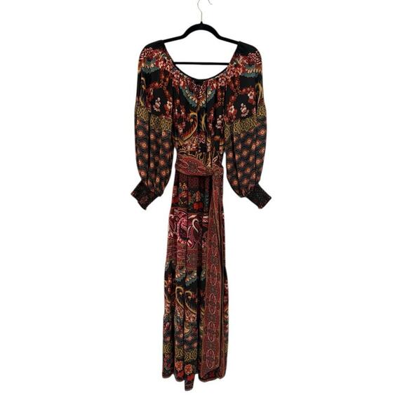Alice + Olivia Clementina Tiered Maxi Dress Spellbound Multi Size 2 Boho Paisley - Picture 7 of 15
